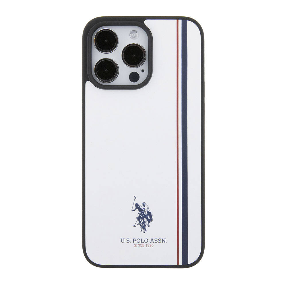iPhone 15 Pro Kılıf U.S. Polo Assn. Orijinal Lisanslı Üç Renk Şerit Tasarımlı Baskı Logolu Kılıf