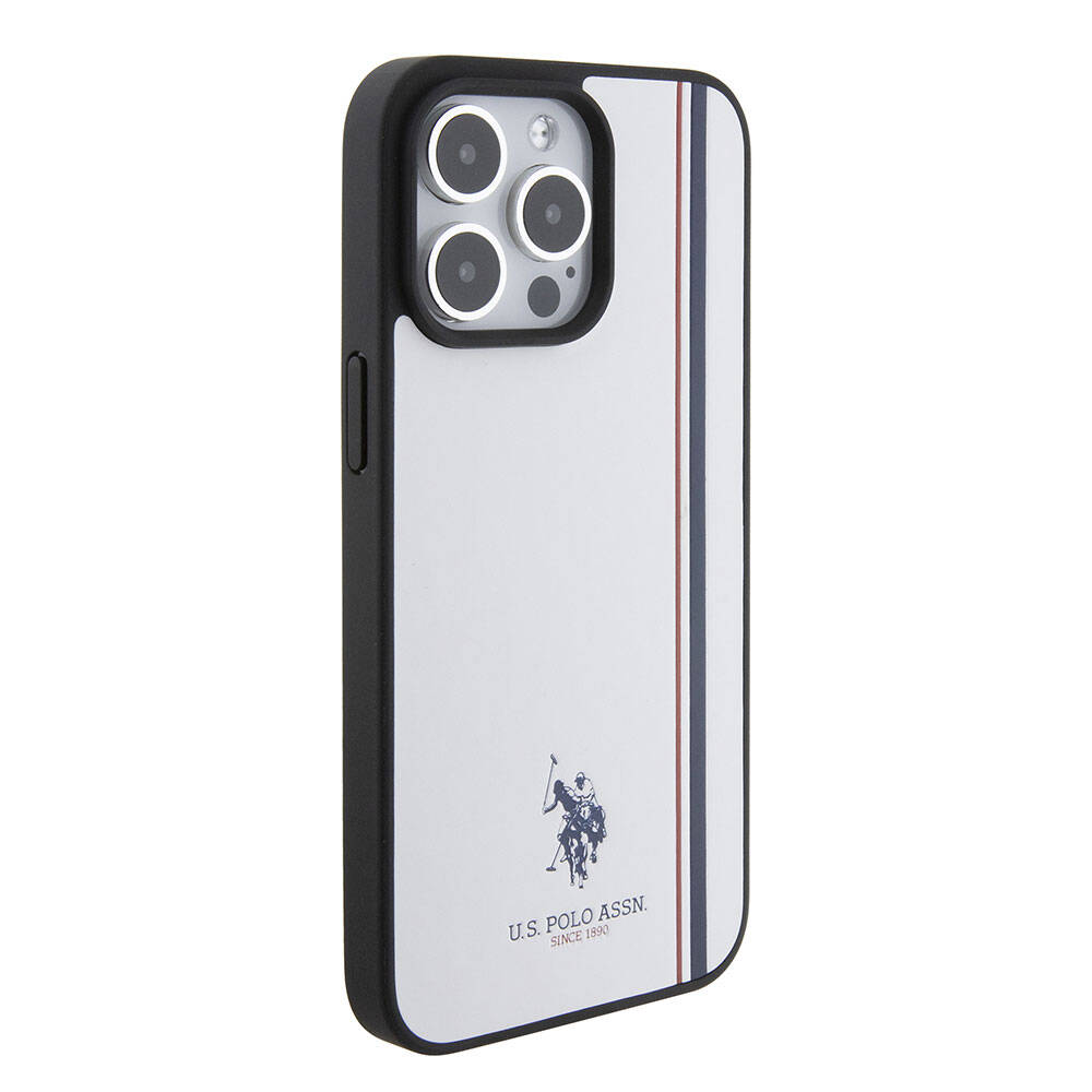 iPhone 15 Pro Kılıf U.S. Polo Assn. Orijinal Lisanslı Üç Renk Şerit Tasarımlı Baskı Logolu Kılıf