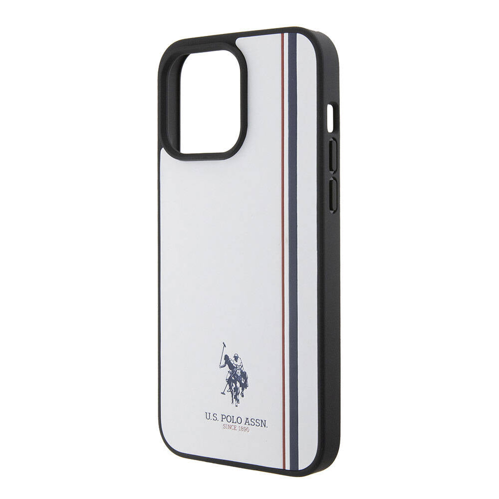 iPhone 15 Pro Kılıf U.S. Polo Assn. Orijinal Lisanslı Üç Renk Şerit Tasarımlı Baskı Logolu Kılıf
