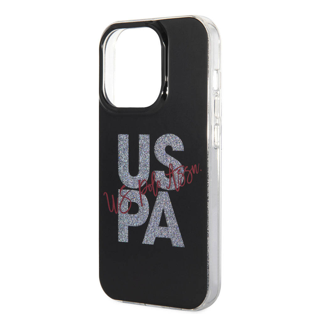 iPhone 15 Pro Kılıf U.S. Polo Assn. orijinal Lisanslı Simli Parlak Alfabe Tasarım Kılıf