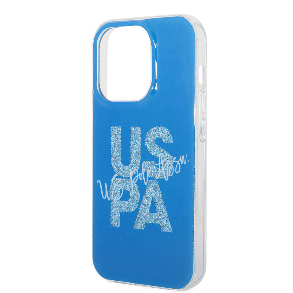 iPhone 15 Pro Kılıf U.S. Polo Assn. orijinal Lisanslı Simli Parlak Alfabe Tasarım Kılıf
