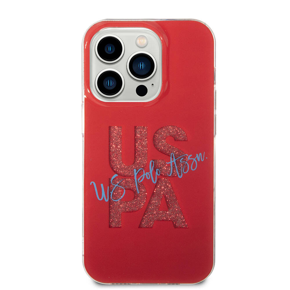iPhone 15 Pro Kılıf U.S. Polo Assn. orijinal Lisanslı Simli Parlak Alfabe Tasarım Kılıf