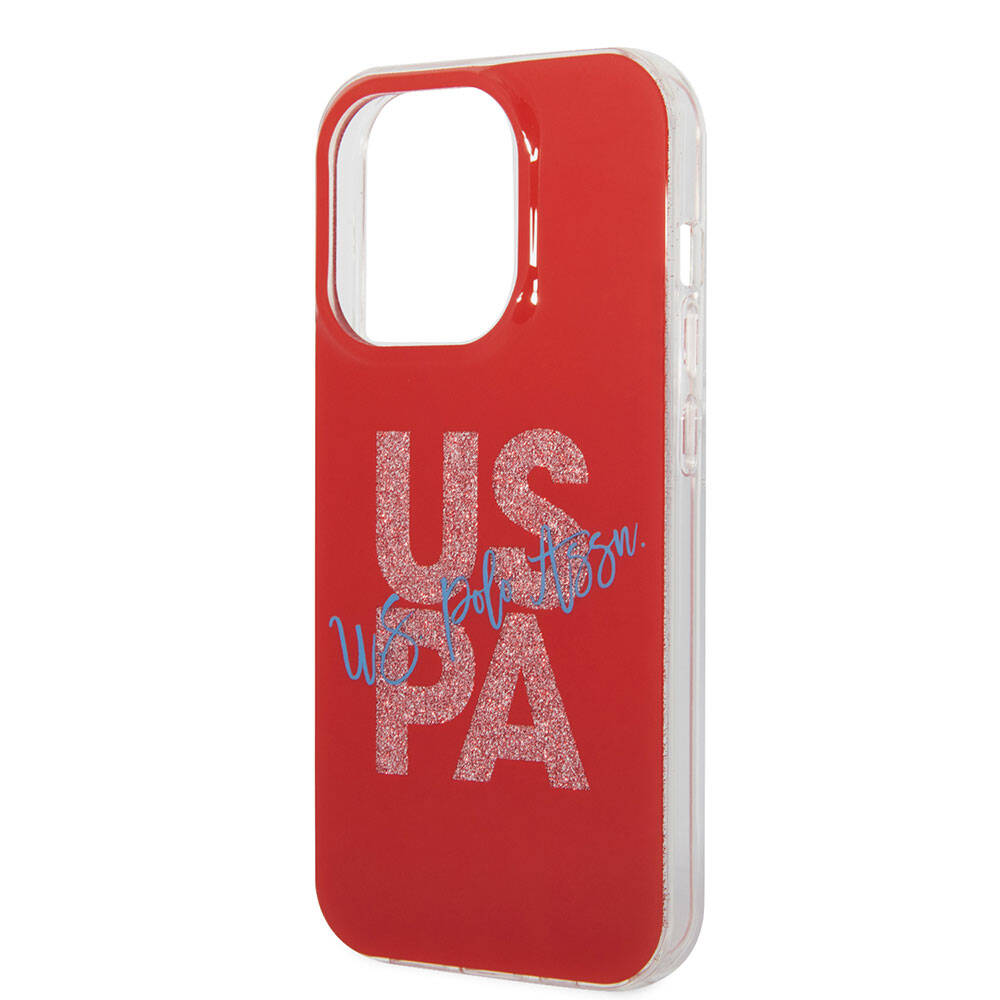 iPhone 15 Pro Kılıf U.S. Polo Assn. orijinal Lisanslı Simli Parlak Alfabe Tasarım Kılıf