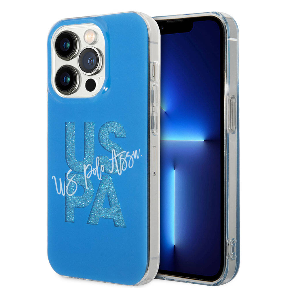 iPhone 15 Pro Kılıf U.S. Polo Assn. orijinal Lisanslı Simli Parlak Alfabe Tasarım Kılıf