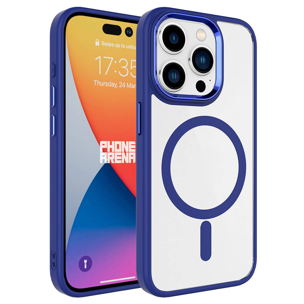 iPhone 15 Pro Kılıf Wireless Şarj Özellikli Zore Krom M-safe Silikon Kılıf