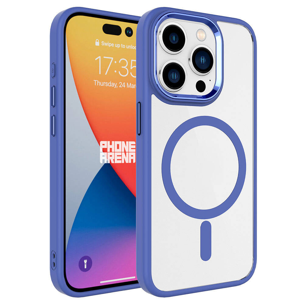 iPhone 15 Pro Kılıf Wireless Şarj Özellikli Zore Krom M-safe Silikon Kılıf