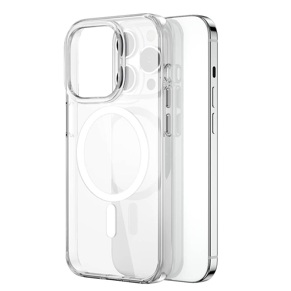 iPhone 15 Pro Kılıf Wiwu BC-022 M-safe Şarj Özellikli Şeffaf Transparan Kılıf
