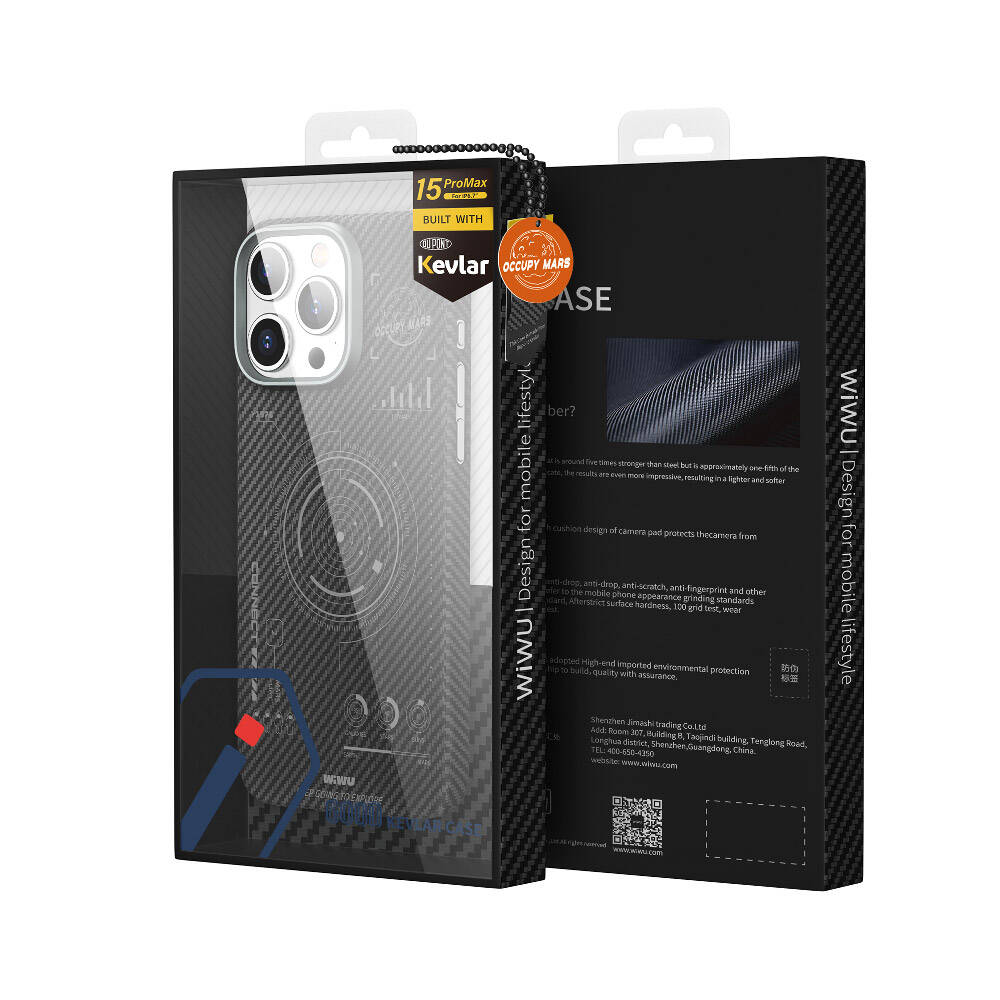 iPhone 15 Pro Kılıf Wiwu HHX-016 Karbon Fiber 600D Mars Kevlar Kılıf