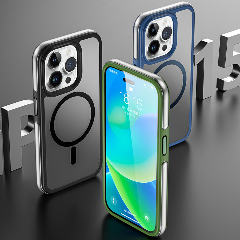 iPhone 15 Pro Kılıf Wiwu ZKK-012 M-safe Şarj Özellikli Air Cushion Kılıf