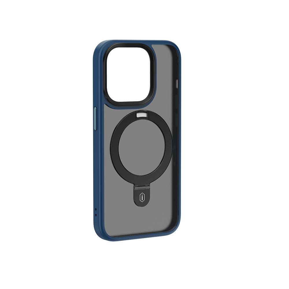 iPhone 15 Pro Max Kılıf Wiwu ZMM-010 M-safe Şarj Özellikli Mat Arka Yüzey Standlı Kılıf