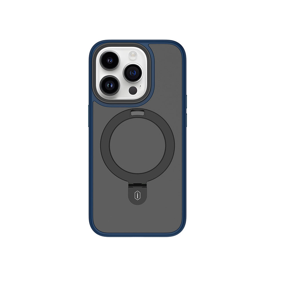 iPhone 15 Pro Max Kılıf Wiwu ZMM-010 M-safe Şarj Özellikli Mat Arka Yüzey Standlı Kılıf