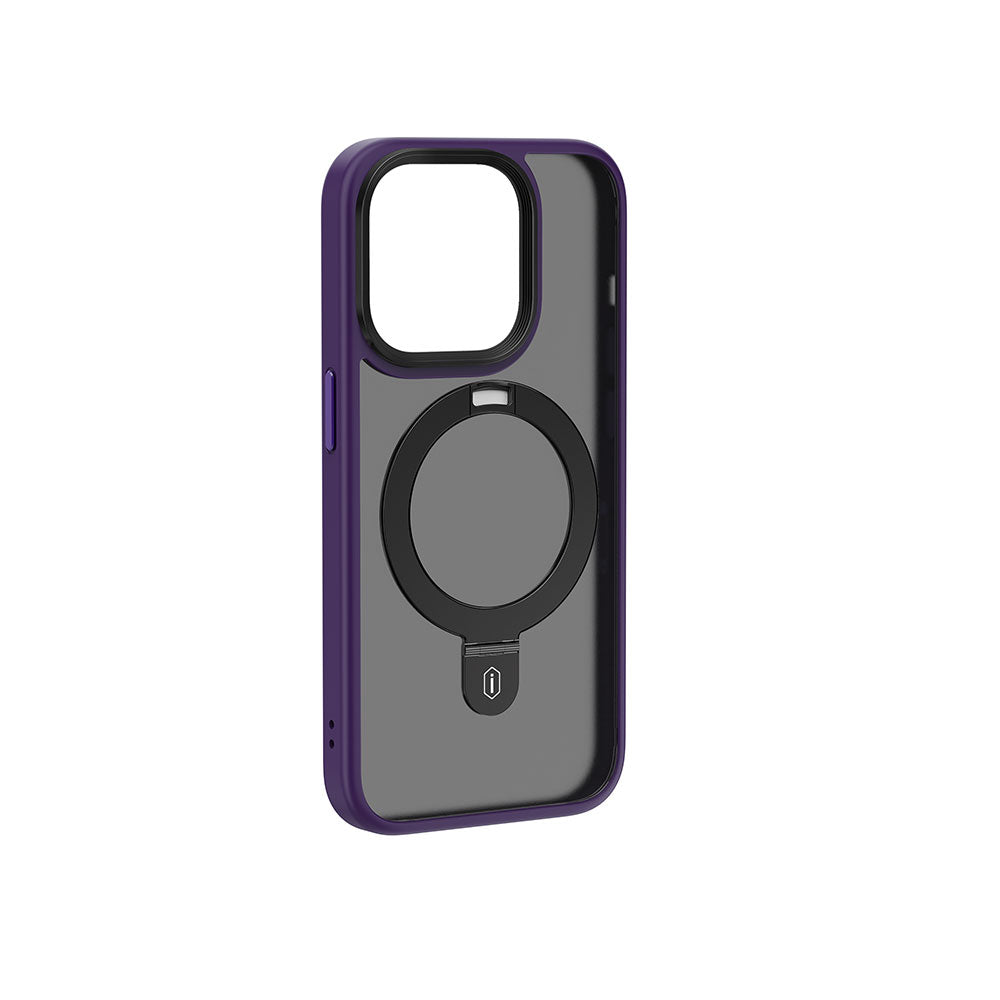 iPhone 15 Pro Max Kılıf Wiwu ZMM-010 M-safe Şarj Özellikli Mat Arka Yüzey Standlı Kılıf