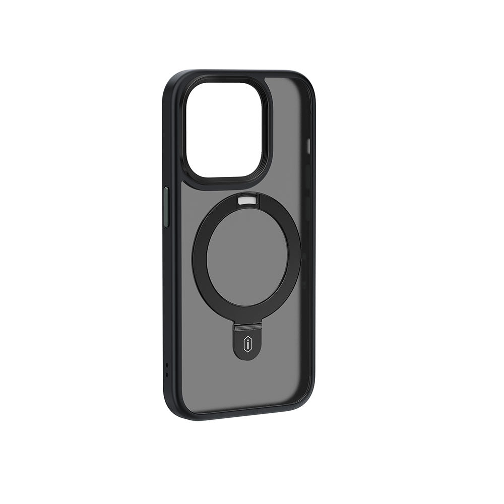 iPhone 15 Pro Max Kılıf Wiwu ZMM-010 M-safe Şarj Özellikli Mat Arka Yüzey Standlı Kılıf