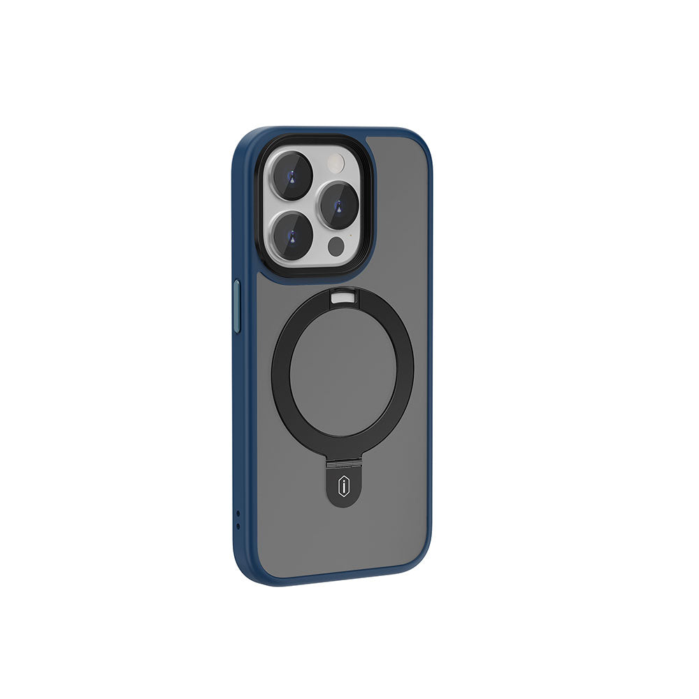 iPhone 15 Pro Max Kılıf Wiwu ZMM-010 M-safe Şarj Özellikli Mat Arka Yüzey Standlı Kılıf