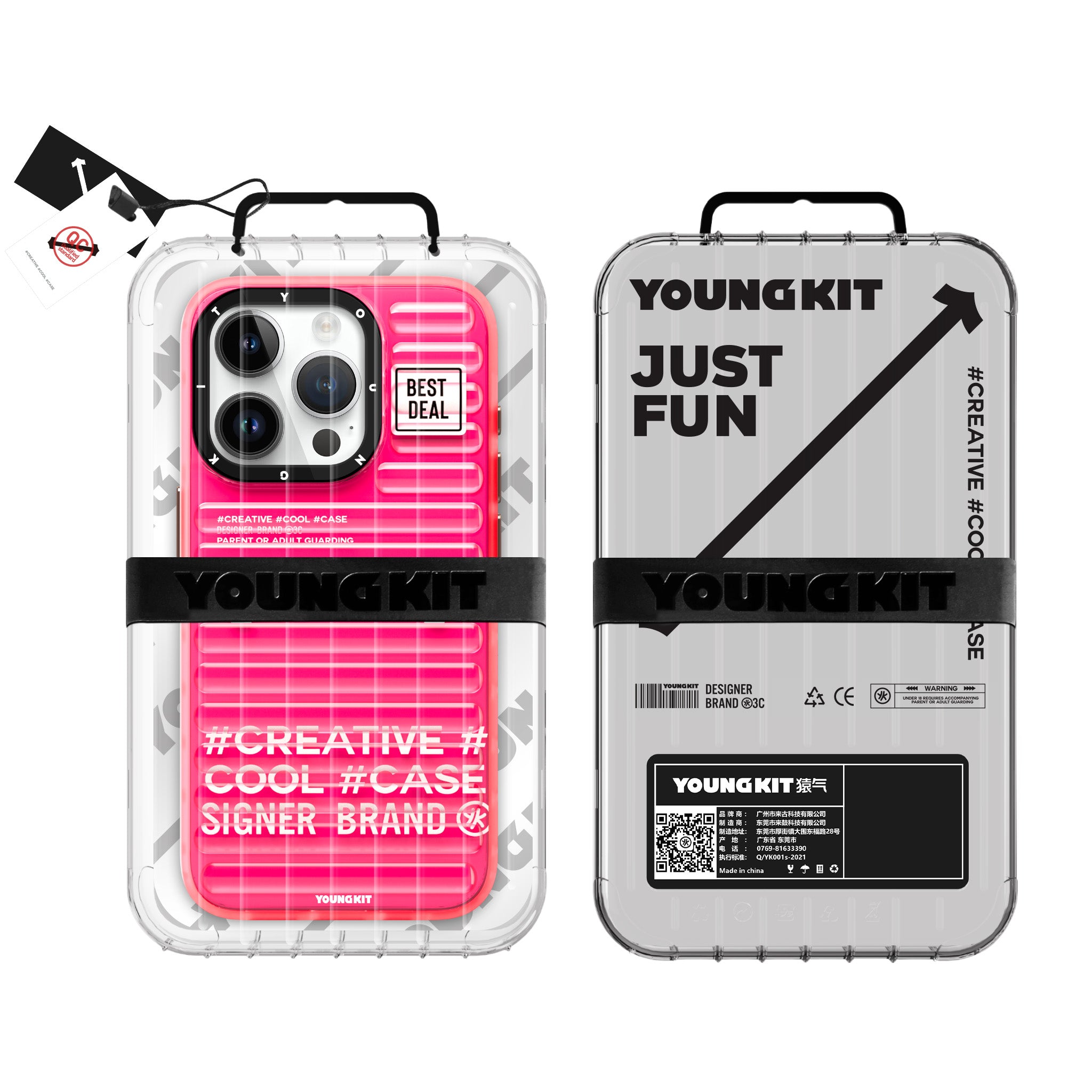 iPhone 15 Pro Kılıf YoungKit Luggage FireFly Serisi Kılıf