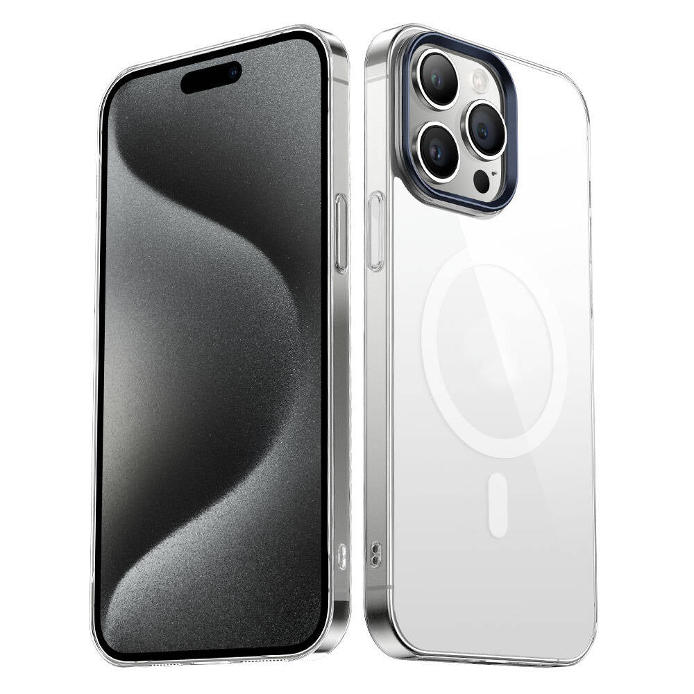 iPhone 15 Pro Kılıf Zore Wireless Şarj Özellikli Şeffaf G-Glass Kılıf