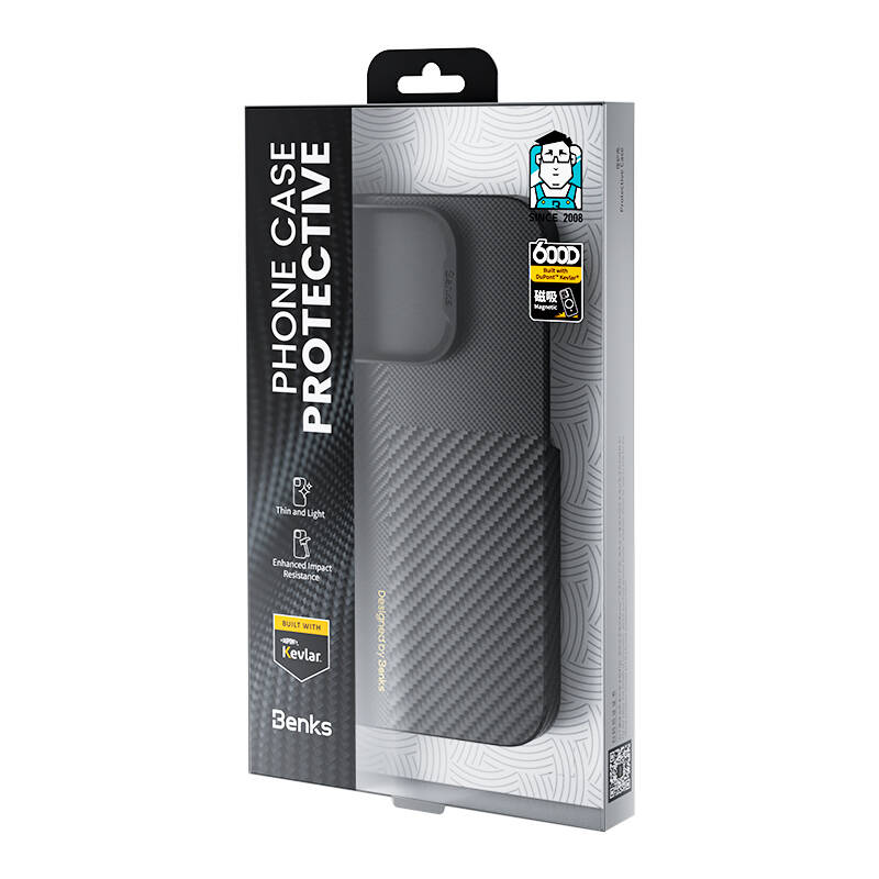 iPhone 15 Pro M-safe Şarj Özellikli Karbon Fiber Benks Montage ArmorAir Kevlar Kılıf