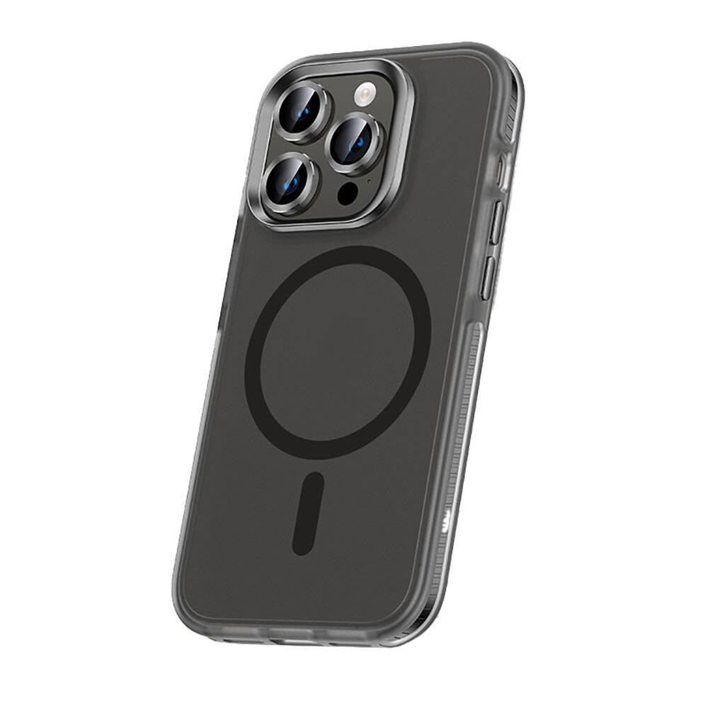 iPhone 15 Pro Max Kılıf Airbagli M-safe Wireless Şarj Özellikli Lens Koruyuculu Zore Klaptika Kılıf