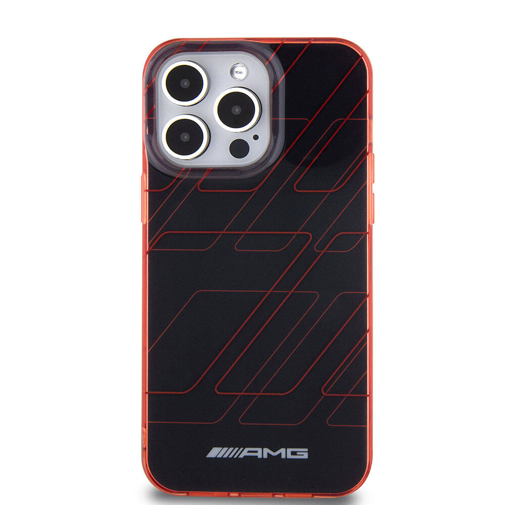 iPhone 15 Pro Max Kılıf AMG Orijinal Lisanslı Çift Katmanlı Dörtgen Desenli Kılıf