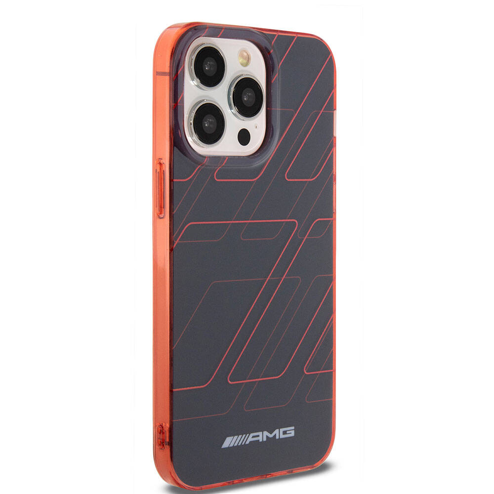 iPhone 15 Pro Max Kılıf AMG Orijinal Lisanslı Çift Katmanlı Dörtgen Desenli Kılıf