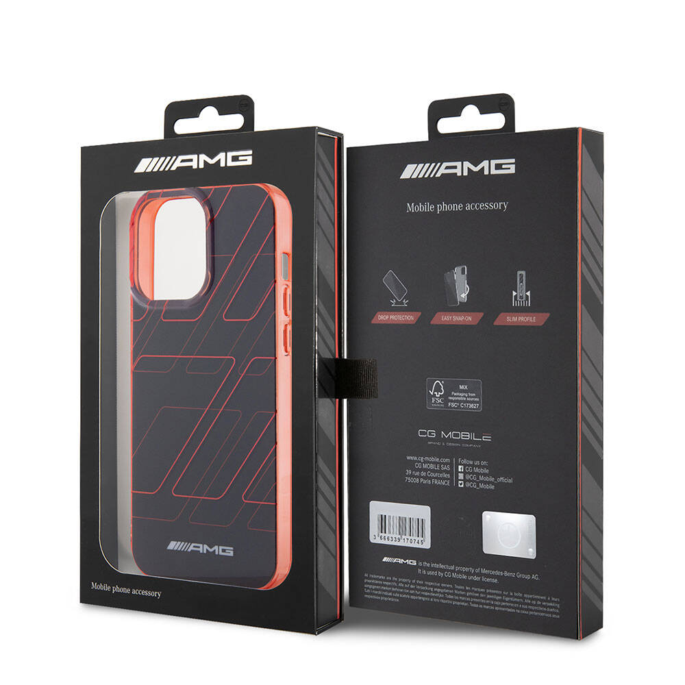 iPhone 15 Pro Max Kılıf AMG Orijinal Lisanslı Çift Katmanlı Dörtgen Desenli Kılıf