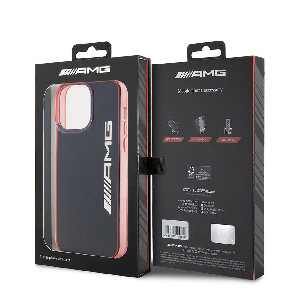 iPhone 15 Pro Max Kılıf AMG Orijinal Lisanslı Çift Katmanlı Şeffaf Büyük Logo Kılıf