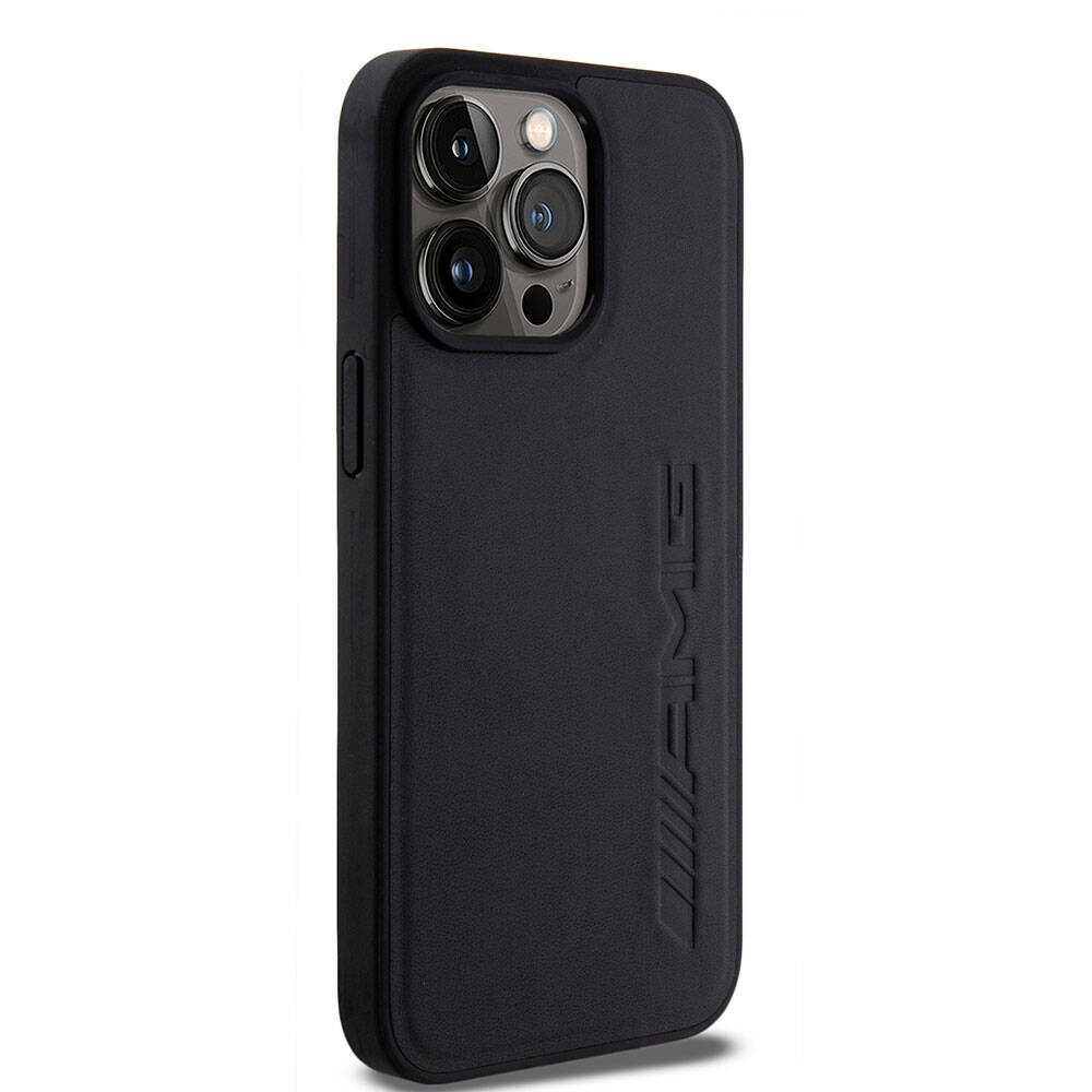 iPhone 15 Pro Max Kılıf AMG Orijinal Lisanslı M-safe Şarj Özellikli Deri Sıcak Damgalı Kılıf