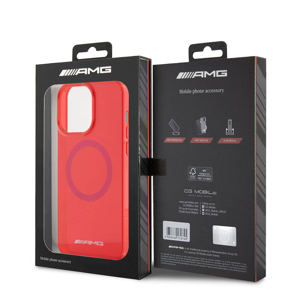 iPhone 15 Pro Max Kılıf AMG orijinal Lisanslı M-safe Şarj Özellikli Transparan Kılıf