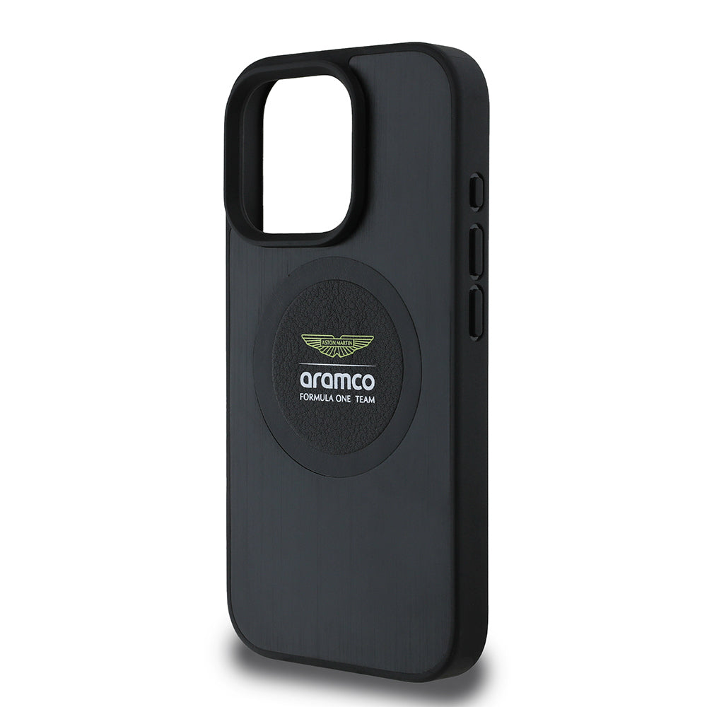 iPhone 15 Pro Max Kılıf Aston Martin Orijinal Lisanslı M-safe Şarj Özellikli Aluminyum Arka Yüzeyli Formula One Team Baskılı Kılıf