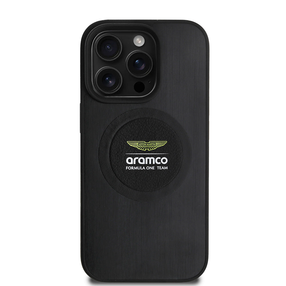 iPhone 15 Pro Max Kılıf Aston Martin Orijinal Lisanslı M-safe Şarj Özellikli Aluminyum Arka Yüzeyli Formula One Team Baskılı Kılıf