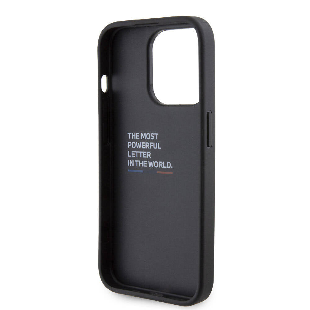 iPhone 15 Pro Max Kılıf BMW Orijinal Lisanslı M Şerit ve Logolu Standlı Kılıf