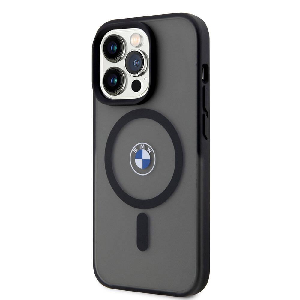iPhone 15 Pro Max Kılıf BMW Orijinal Lisanslı M-safe Şarj Özellikli IML Baskı Logolu Buzlu Mat Kılıf