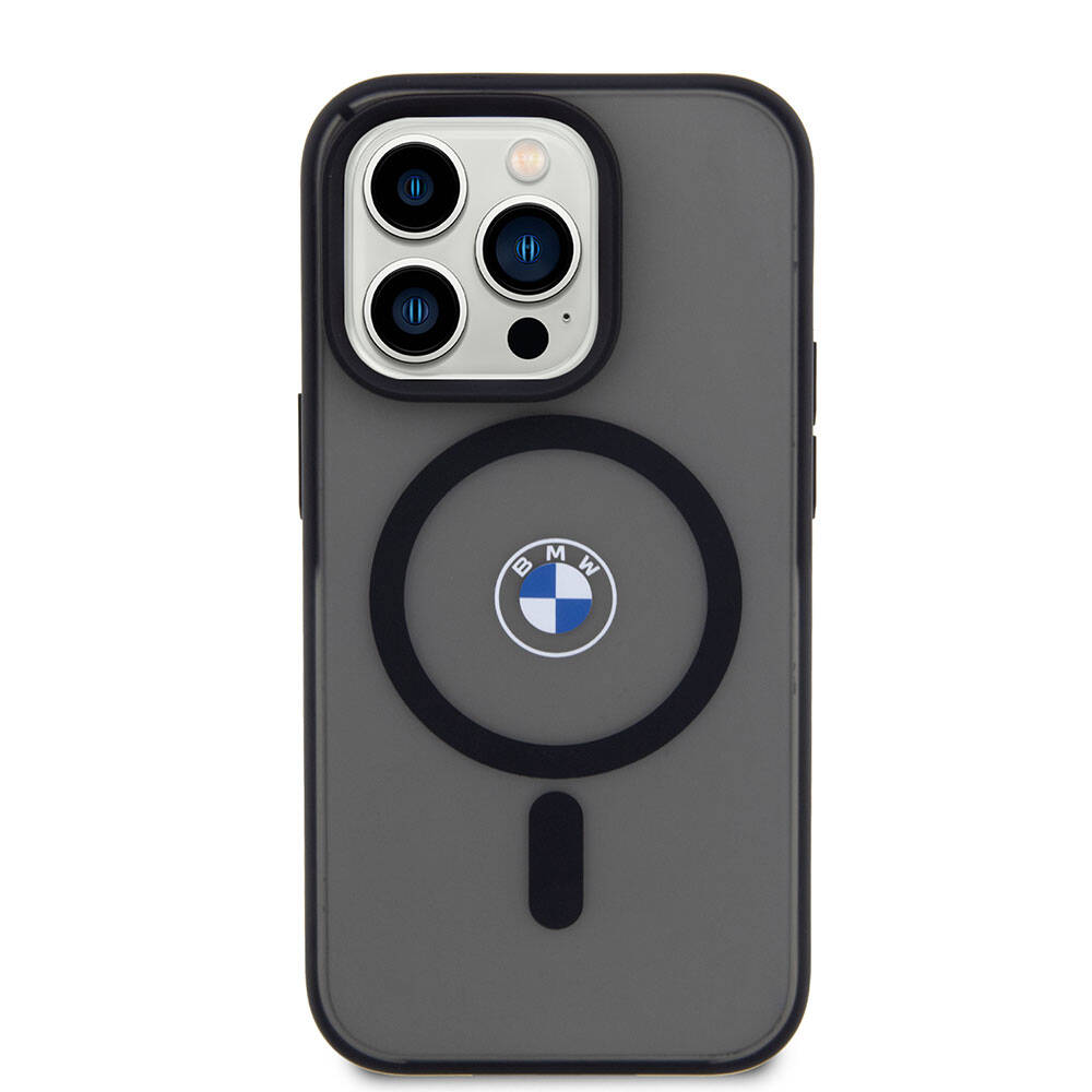 iPhone 15 Pro Max Kılıf BMW Orijinal Lisanslı M-safe Şarj Özellikli IML Baskı Logolu Buzlu Mat Kılıf