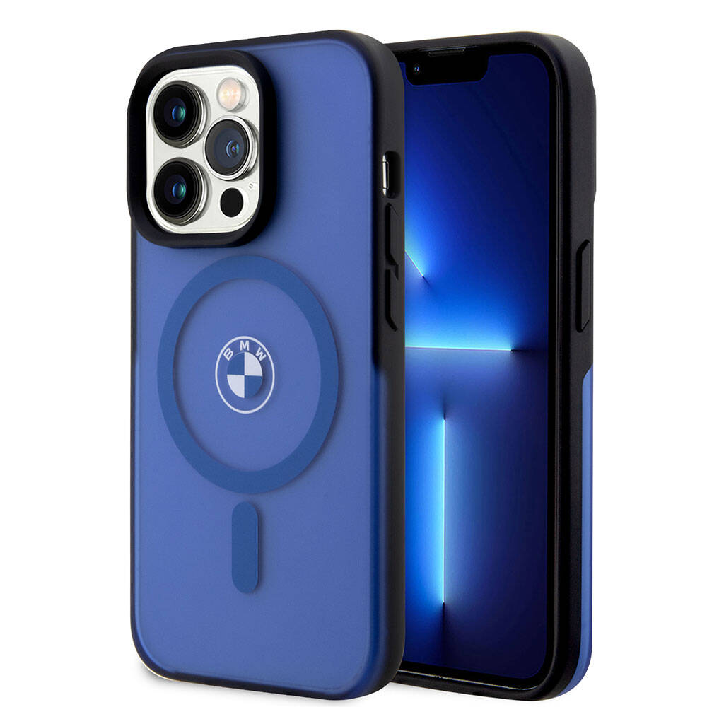 iPhone 15 Pro Max Kılıf BMW Orijinal Lisanslı M-safe Şarj Özellikli IML Baskı Logolu Buzlu Mat Kılıf
