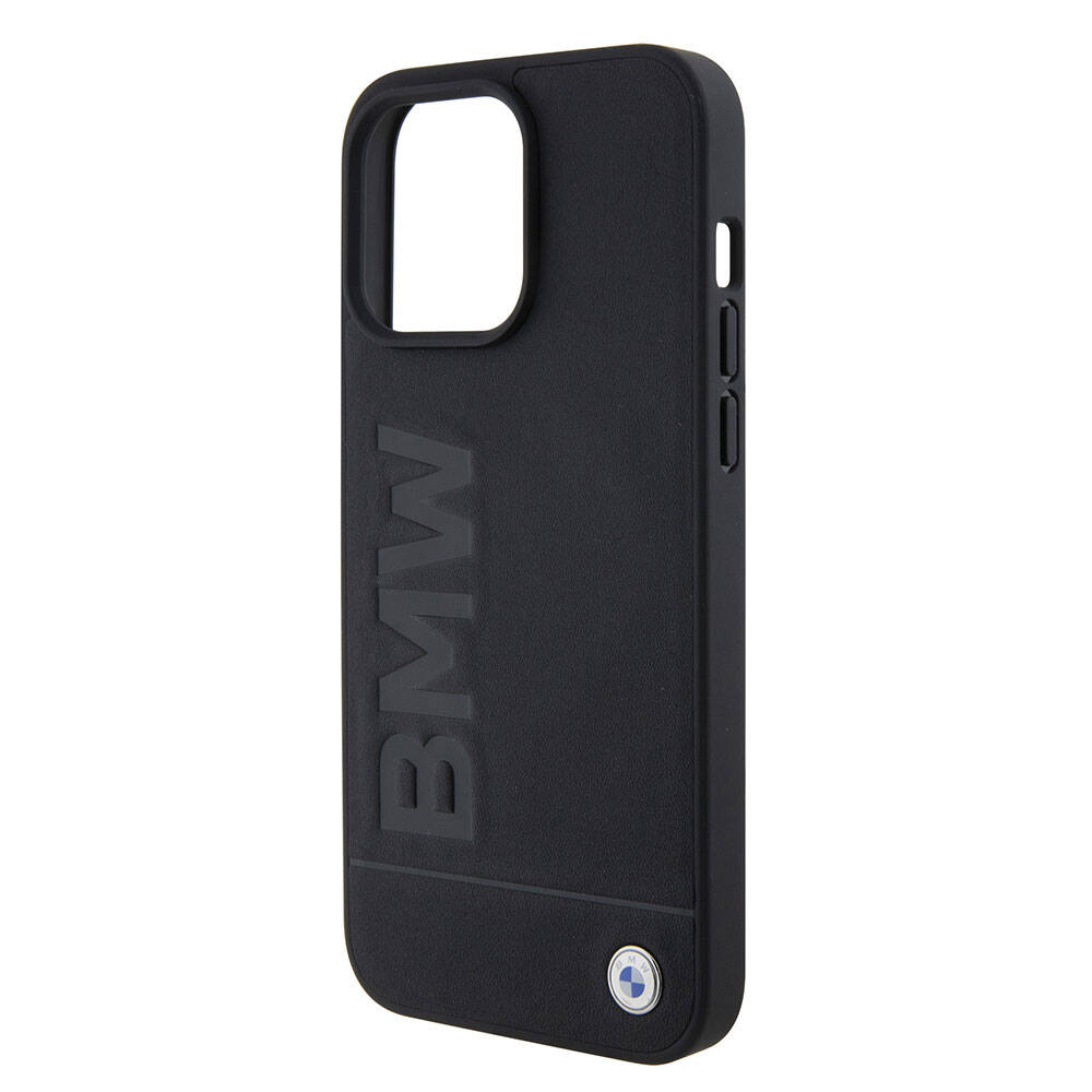iPhone 15 Pro Max Kılıf BMW Orijinal Lisanslı M-safe Şarj Özellikli Sıcak Damga Logolu Deri Kılıf