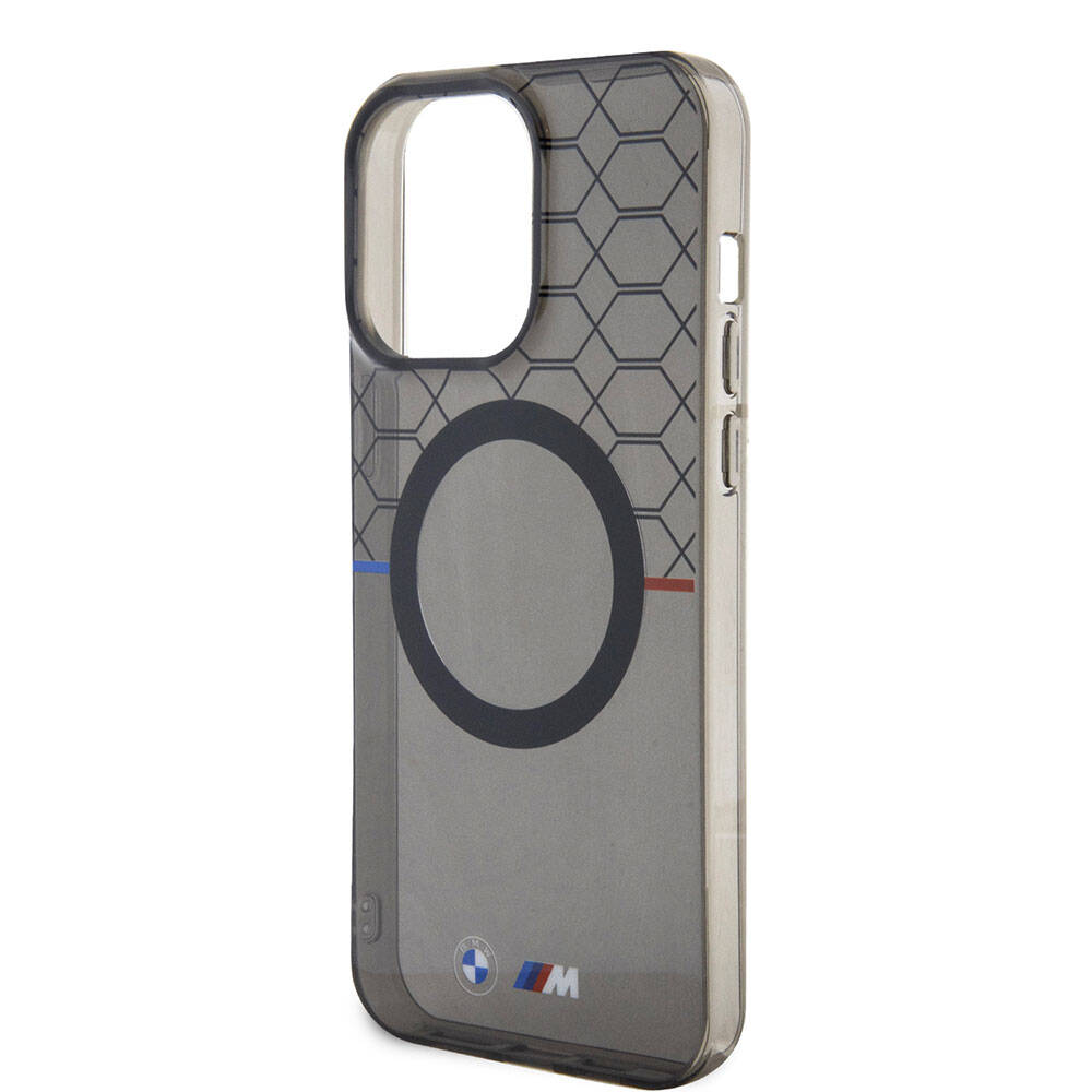 iPhone 15 Pro Max Kılıf BMW M-safe Şarj Özellikli Transparan M Dizayn Orijinal Lisanslı Kılıf