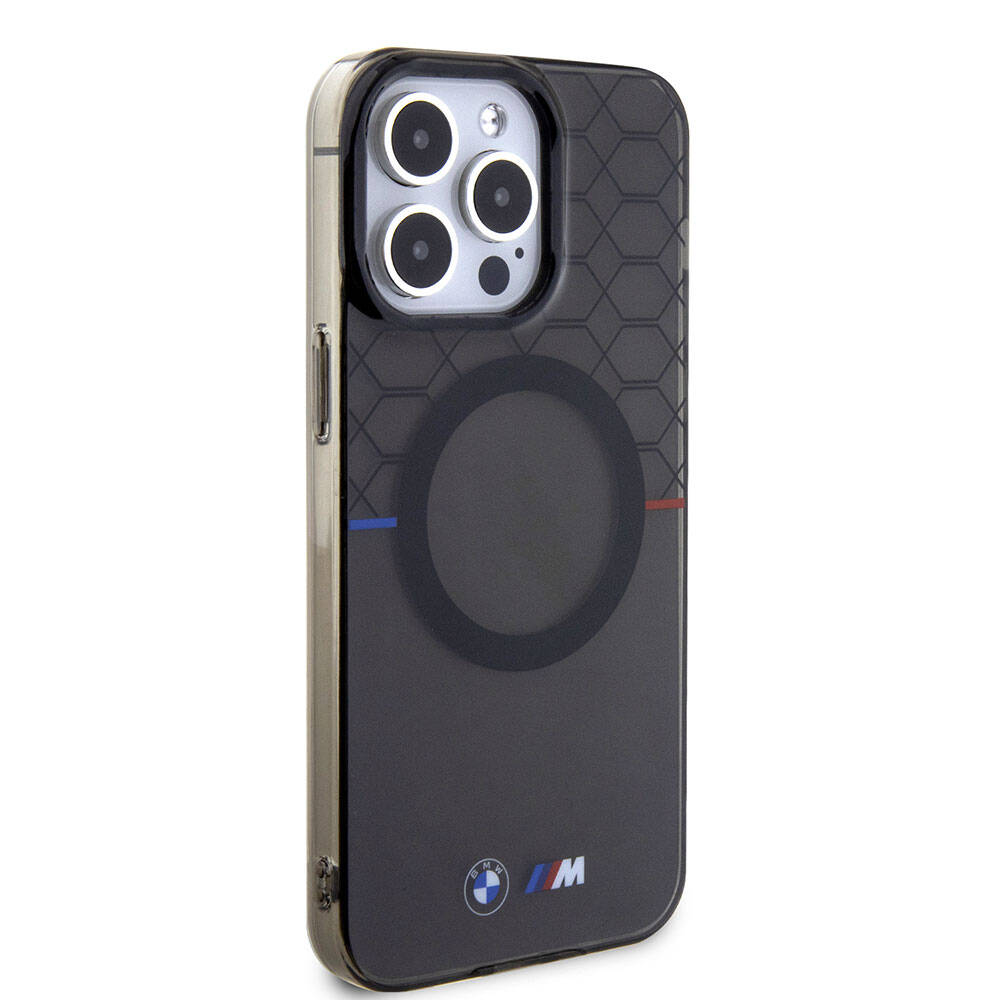 iPhone 15 Pro Max Kılıf BMW M-safe Şarj Özellikli Transparan M Dizayn Orijinal Lisanslı Kılıf