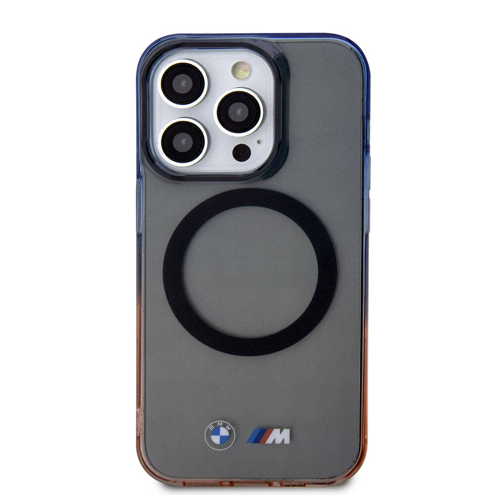 iPhone 15 Pro Max Kılıf BMW M-safe Şarj Özellikli Transparan Renkli Çerçeveli Orijinal Lisanslı Kılıf