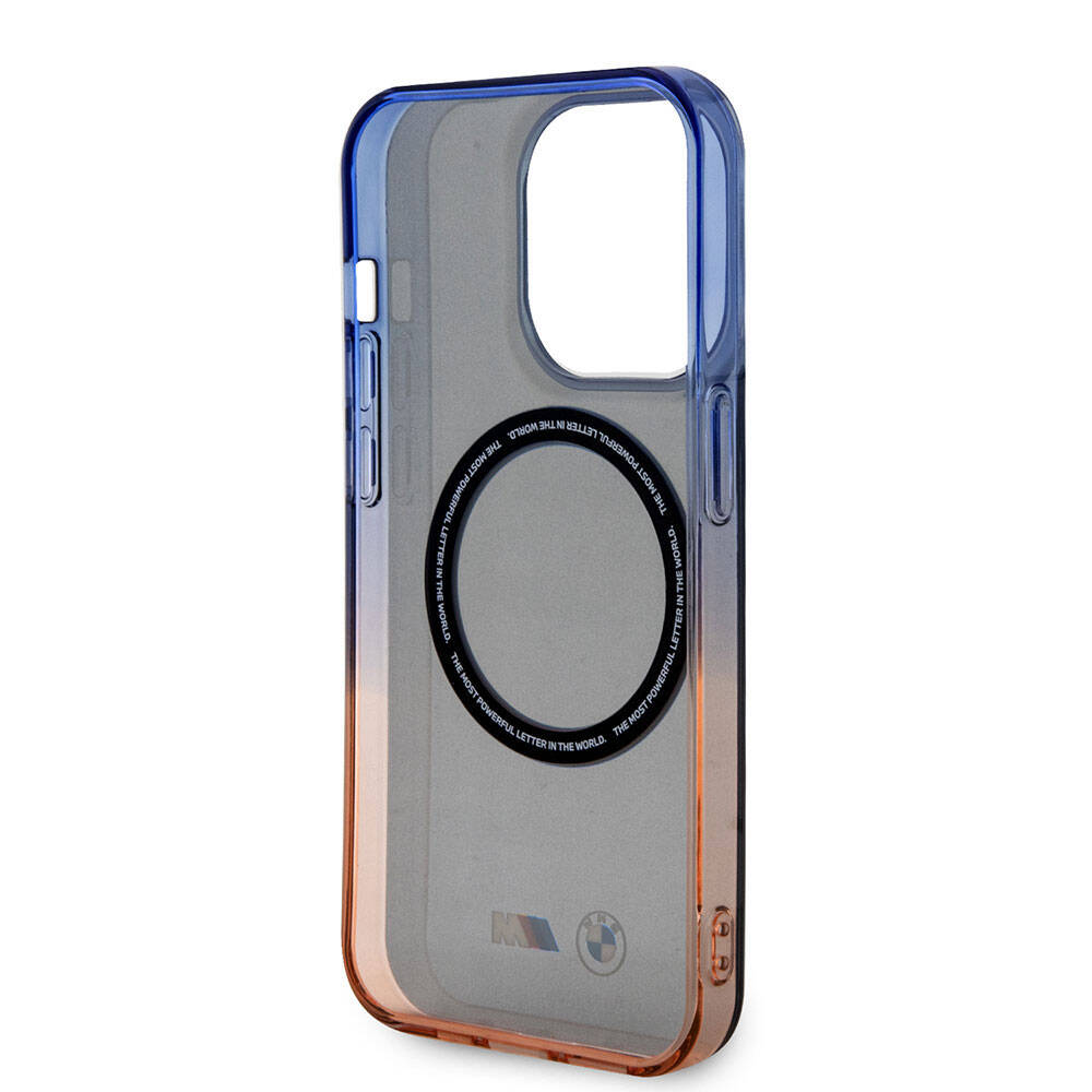 iPhone 15 Pro Max Kılıf BMW M-safe Şarj Özellikli Transparan Renkli Çerçeveli Orijinal Lisanslı Kılıf