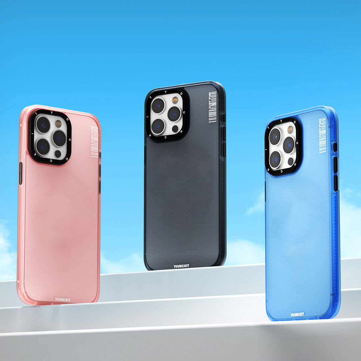 iPhone 15 Pro Max Kılıf Buzlu Mat Tasarım Youngkit Colored Sand Serisi Kılıf