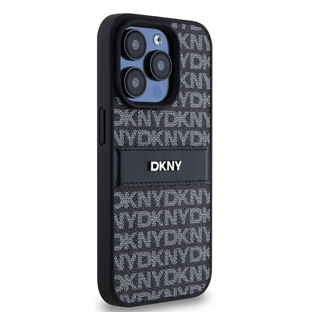 iPhone 15 Pro Max Kılıf DKNY Orijinal Lisanslı 3D Yazılı Repeat Texture Pattern Kılıf