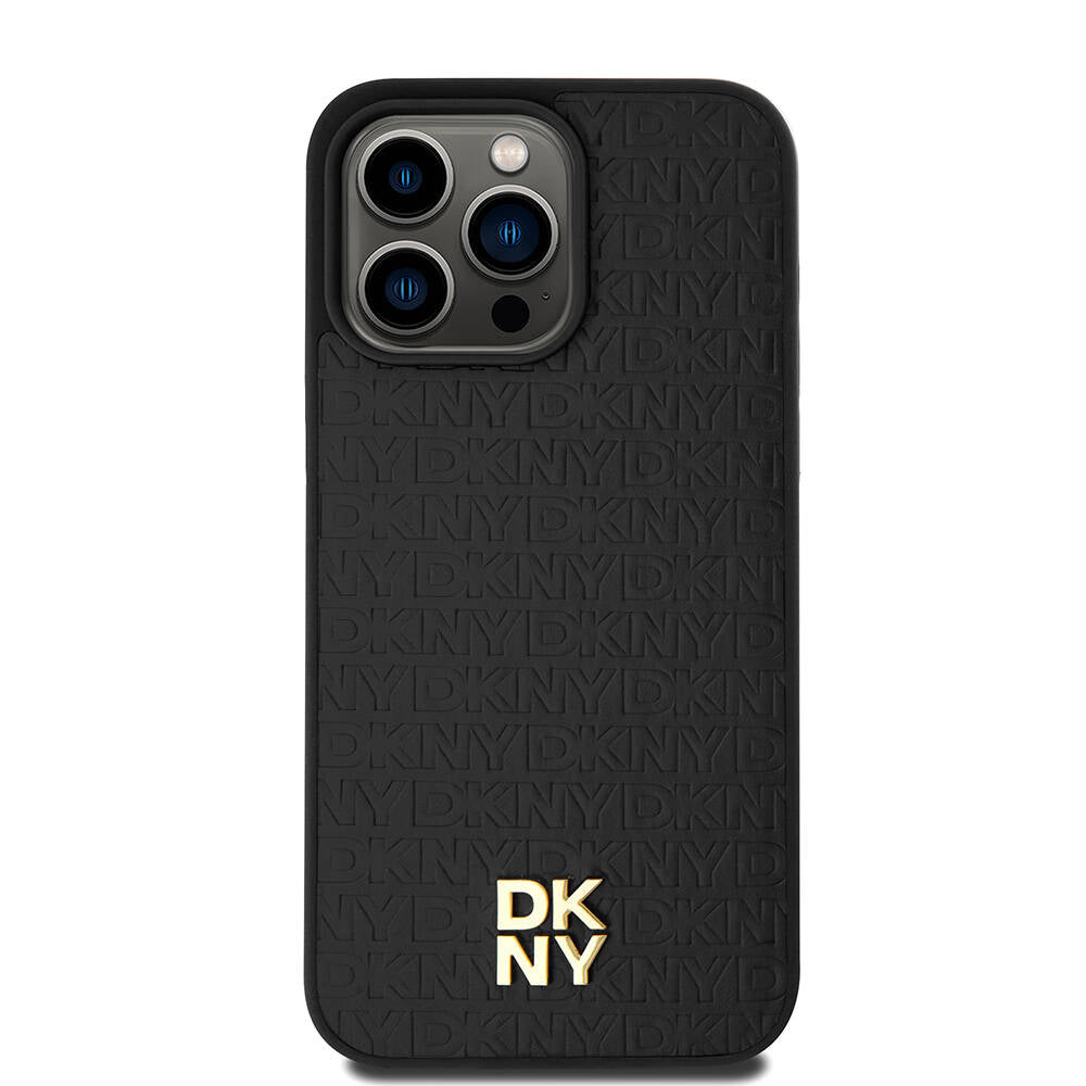 iPhone 15 Pro Max Kılıf DKNY Orijinal Lisanslı M-safe Şarj Özellikli 3D Yazılı Repeat Pattern Kılıf