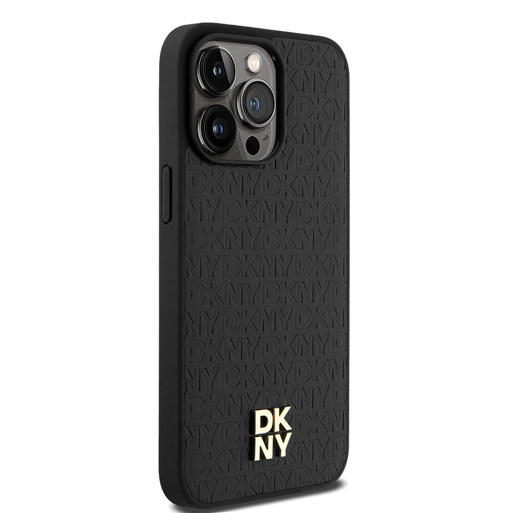 iPhone 15 Pro Max Kılıf DKNY Orijinal Lisanslı M-safe Şarj Özellikli 3D Yazılı Repeat Pattern Kılıf