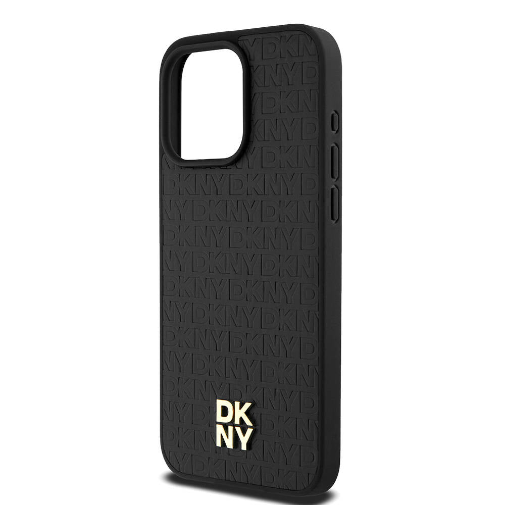 iPhone 15 Pro Max Kılıf DKNY Orijinal Lisanslı M-safe Şarj Özellikli 3D Yazılı Repeat Pattern Kılıf