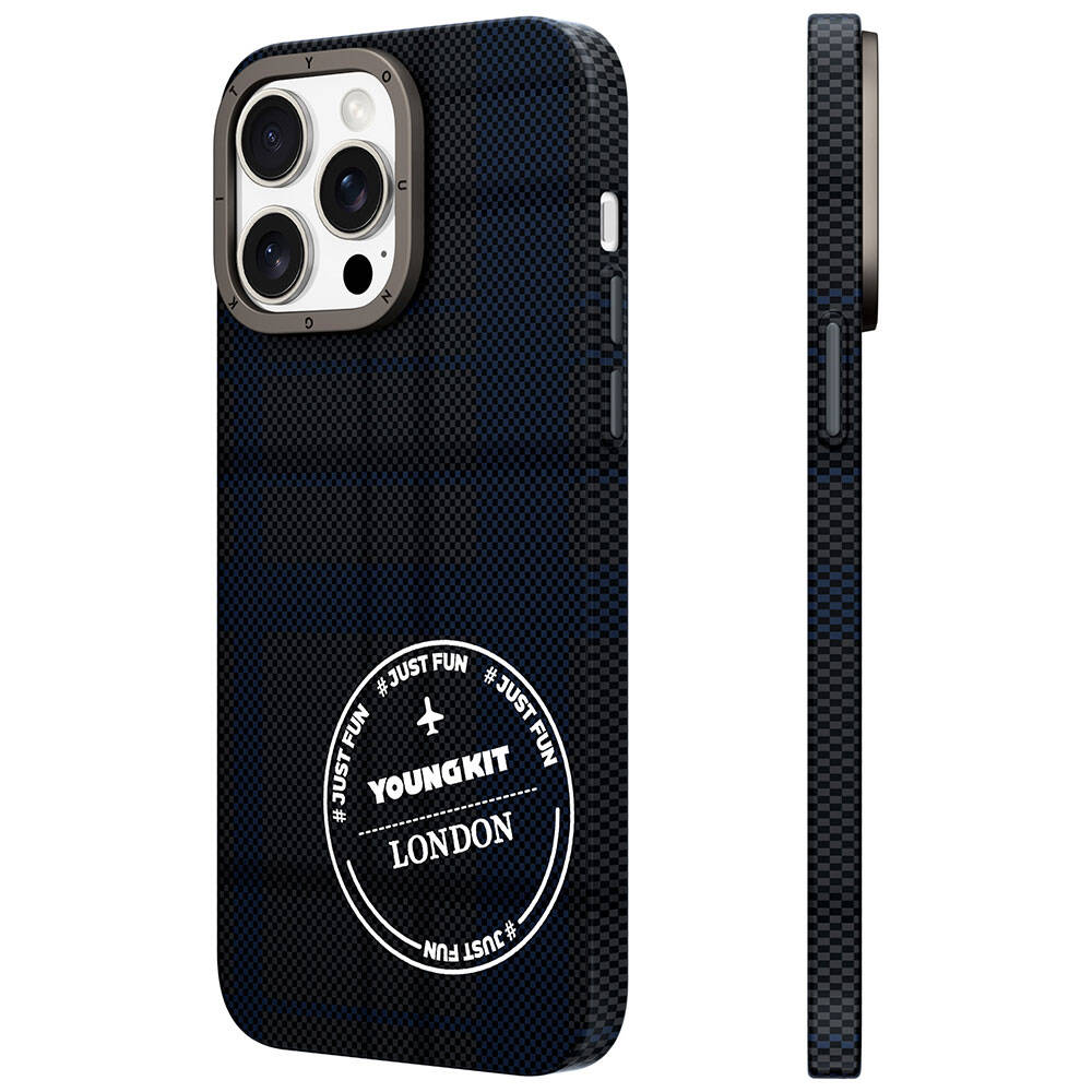 iPhone 15 Pro Max Kılıf Ekose Desenli Youngkit Gezhi Serisi Kılıf