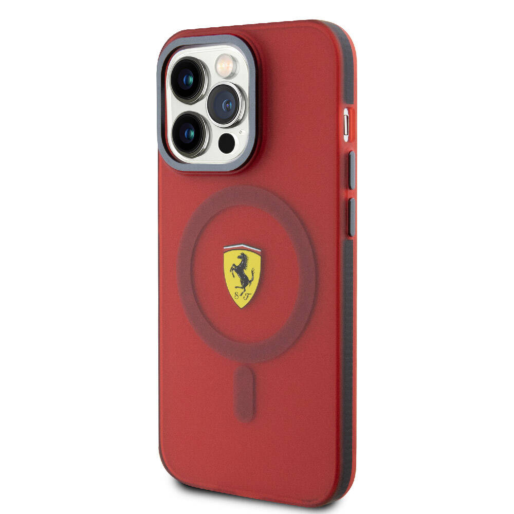 iPhone 15 Pro Max Kılıf Ferrari Orijinal Lisanslı M-safe Şarj Özellikli Kontrast Bumper Kılıf