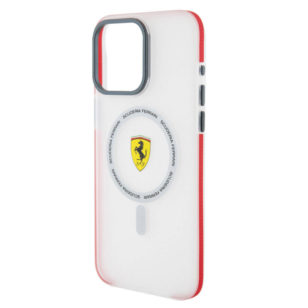 iPhone 15 Pro Max Kılıf Ferrari Orijinal Lisanslı M-safe Şarj Özellikli Kontrast Bumper SF Ring Kılıf