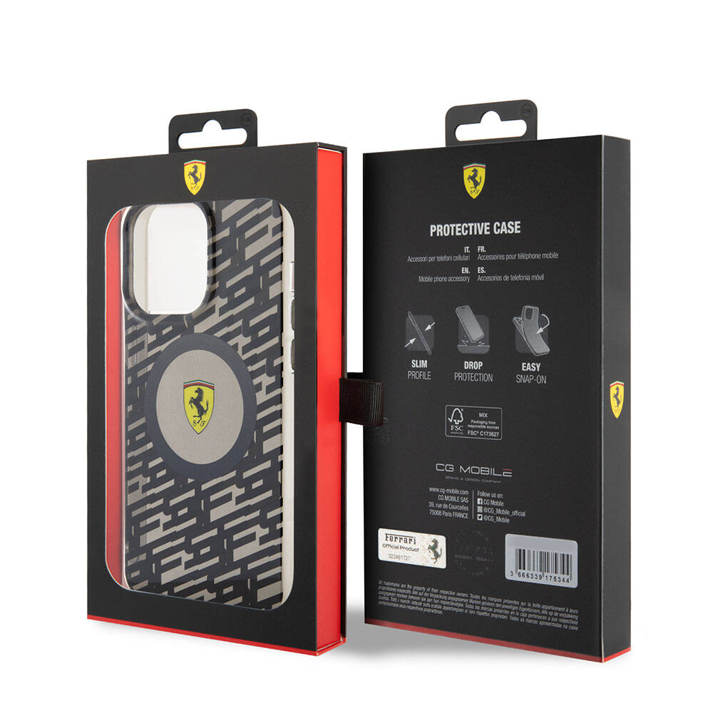 iPhone 15 Pro Max Kılıf Ferrari Orijinal Lisanslı M-safe Şarj Özellikli Multi SF Kılıf