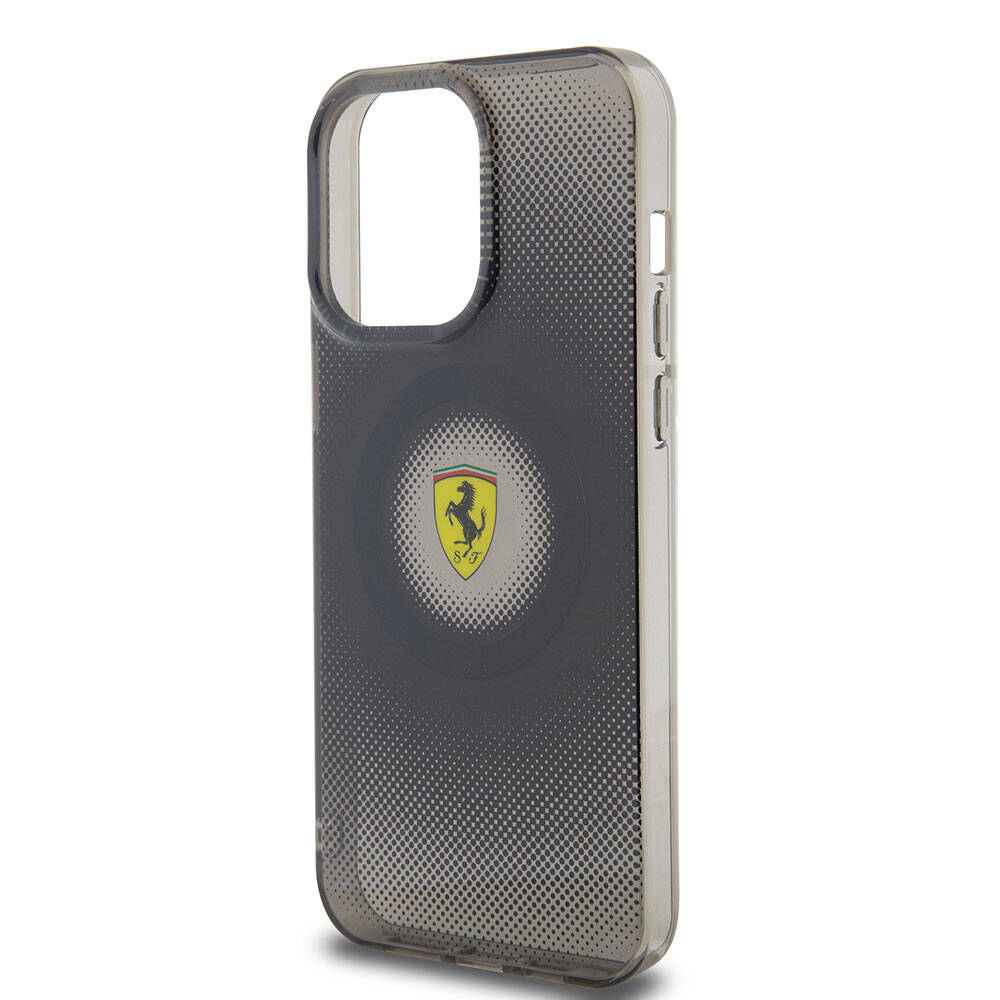 iPhone 15 Pro Max Kılıf Ferrari Orijinal Lisanslı M-safe Şarj Özellikli Parçalanan Noktalar Desenli Kılıf