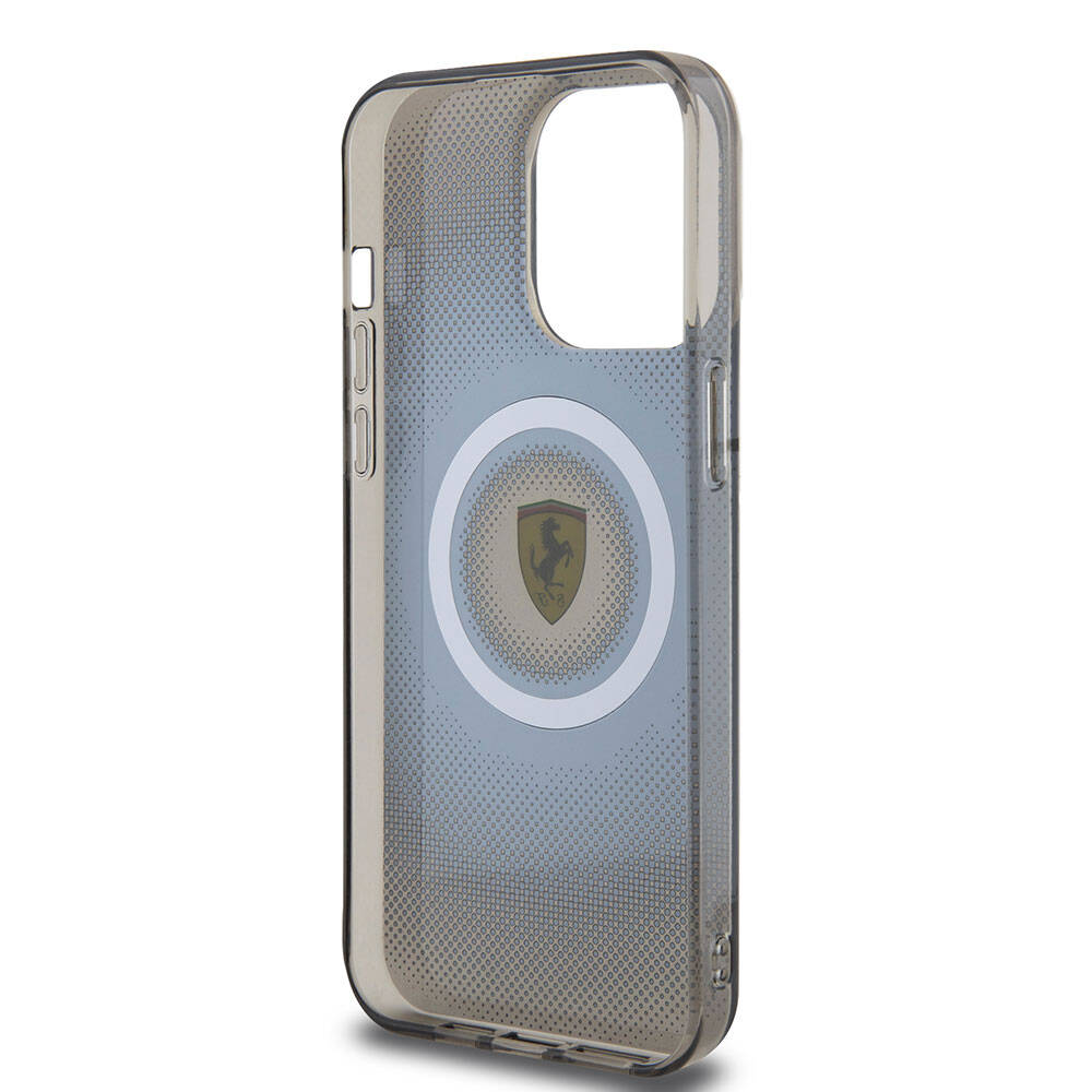 iPhone 15 Pro Max Kılıf Ferrari Orijinal Lisanslı M-safe Şarj Özellikli Parçalanan Noktalar Desenli Kılıf